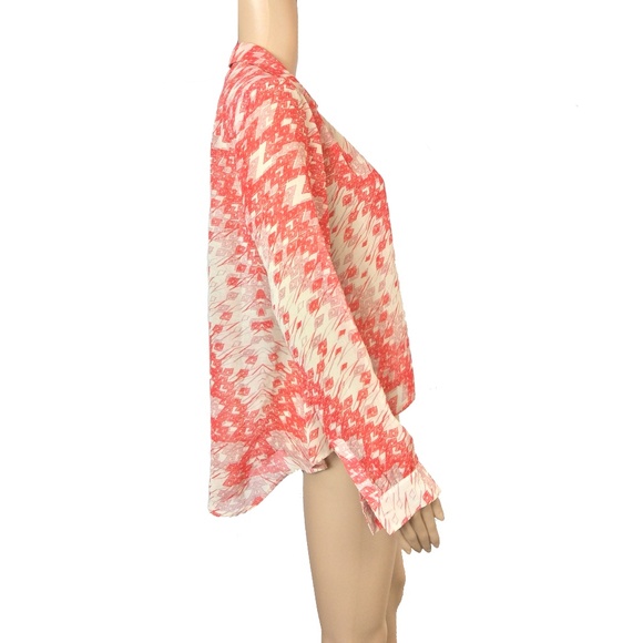 EUC Ecote chiffon button up top - Picture 4 of 5